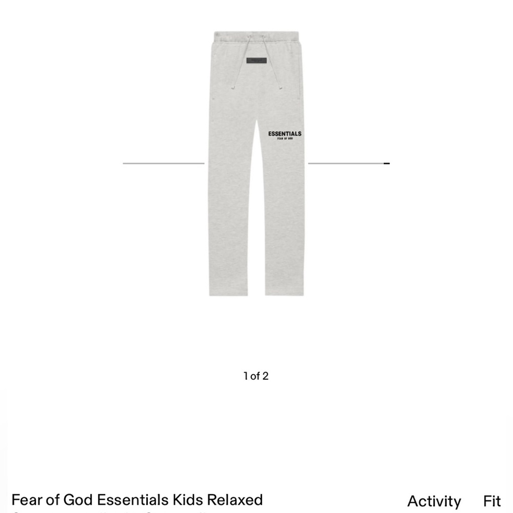 Fear of God Essentials Kids Gray Joggers